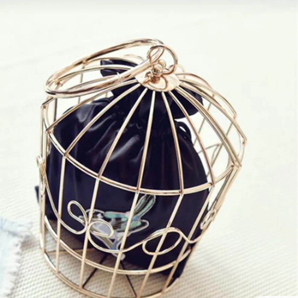 Brillante Estrella gold cage bag